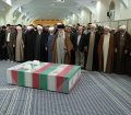 اقامه نماز رهبر انقلاب بر پیکر دو قاضی شهید